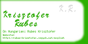 krisztofer rubes business card